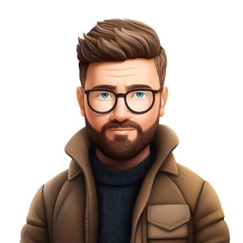 Memoji Hombre Guapo Con Gafas En Un Fondo Blanco Emoji Personaje De