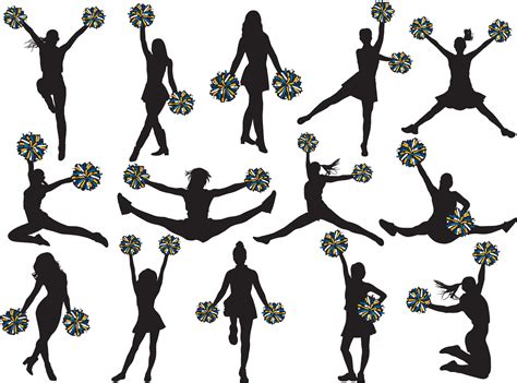 Cheerleader Silhouette, Cheerleading, Cheer Pom Poms Files 48868057 ...