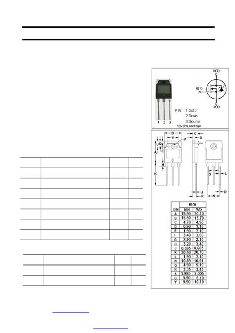 Irfp Datasheet Pages Isc Isc N Channel Mosfet Transistor