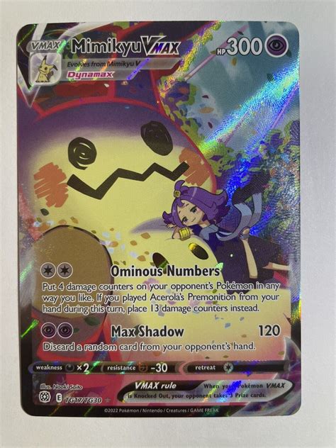 Pokemon Card Mimikyu Vmax Tg Tg Brilliant Stars Trainer Gallery