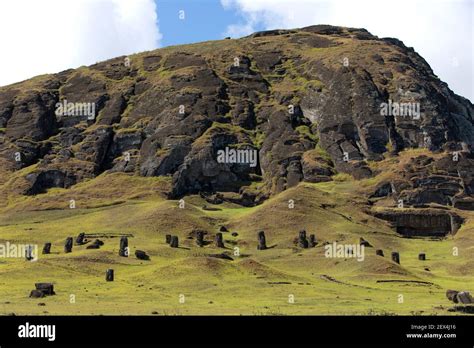 Rano Raraku, Moai Quarry, Easter Island, Chile Stock Photo - Alamy