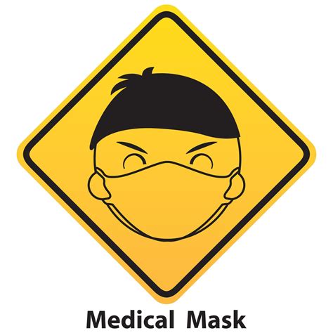 Sign Warning Wear Mask Symbol 10872002 Vector Art At Vecteezy