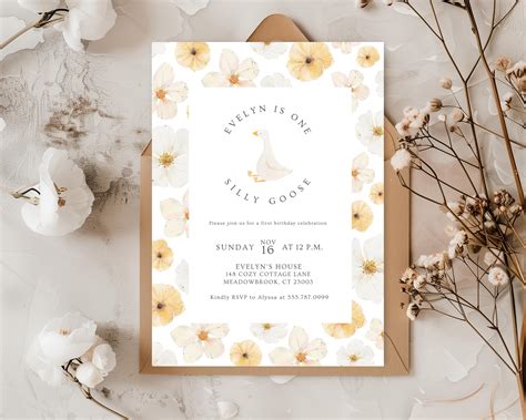 one silly goose birthday invitation 6