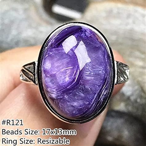 Anillos De Charoite Para Mujeres Y Hombres Piedra De Caoita Morada