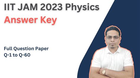 Iit Jam 2023 Physics Answer Key Full Question Paper Mm Sir