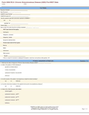 Fillable Online Cibmtr Form R Chronic Granulomatous Disease