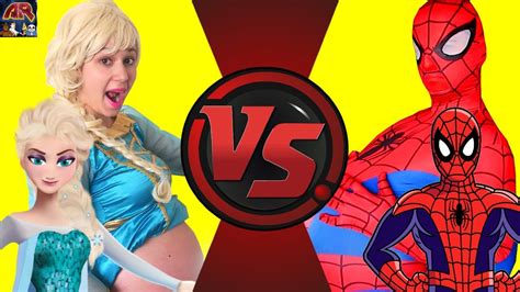 Elsa Vs Spiderman Frozen Vs Marvel Cartoon Fight Club Episode 128