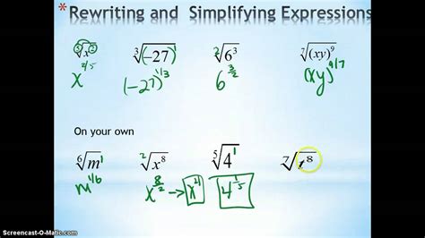 7 6 Rational Exponents Youtube