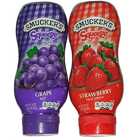 Smucker's Squeeze Grape Jelly & Strawberry Fruit Spread, 20 oz bottles ...