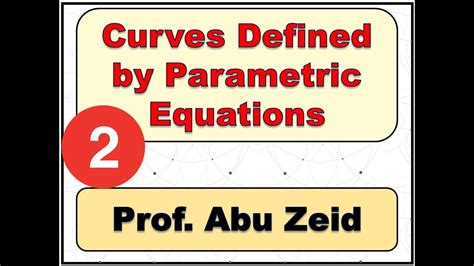 Curves Defined By Parametric Equations Youtube