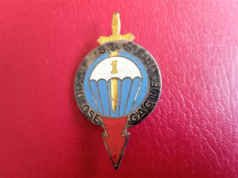 INSIGNE 1 RPIMA SAS émail ancien Régiment Parachutistes Drago G 463