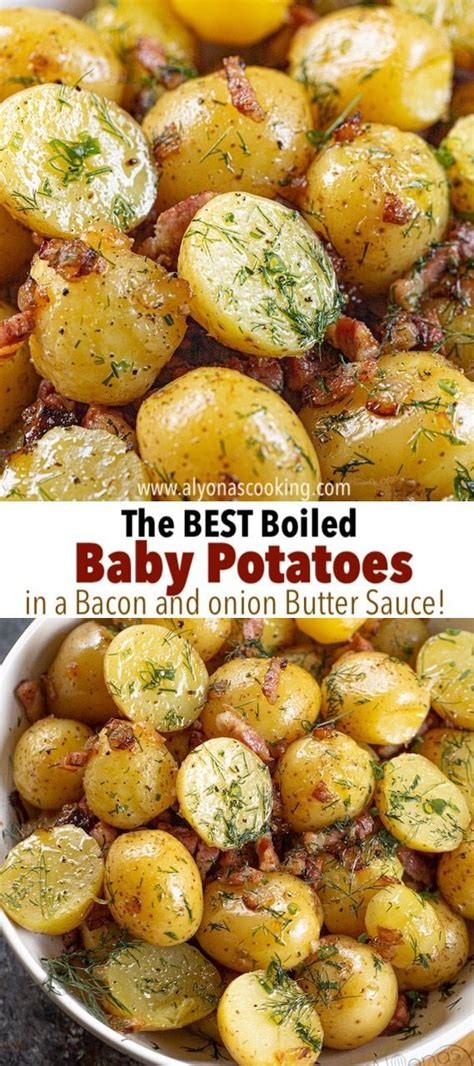 BEST Boiled Baby Potatoes With Butter Bacon Sauce Alyonas Cooking