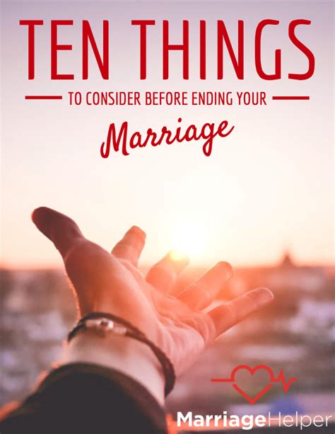 10 Things To Consider Before Ending Your Marriage Ebook