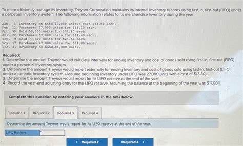 Solved To More Efficiently Manage Its Inventory Treynor Chegg