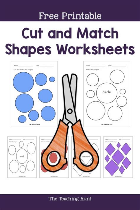 Cut And Match Shapes Worksheets The Teaching Aunt