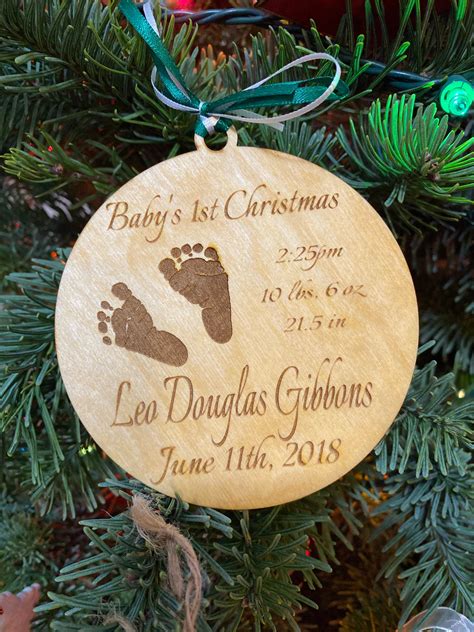 Personalized Babys First Christmas Ornament Baby Ornament Etsy