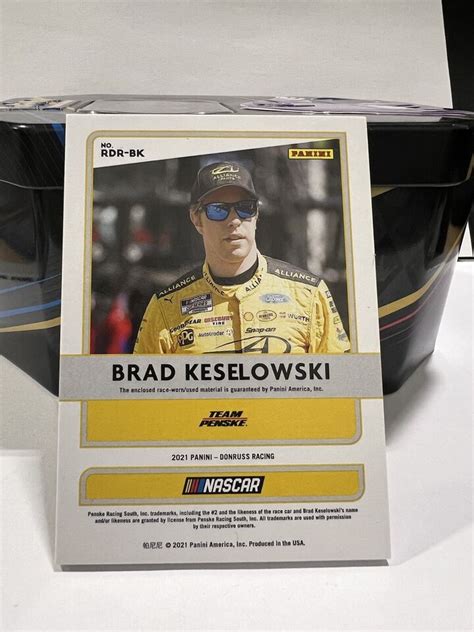 Panini Donruss Racing Brad Keselowski Race Day Relics Red Rdr