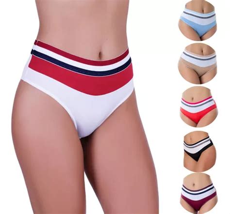 Kit 5 Calcinha Cintura Alta Lingerie Sexy Luxo Cos Elastico MercadoLivre