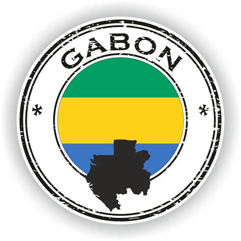 Gabon Seal Sticker Round Flag For Laptop Book Fridge Guitar Etsy