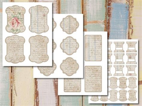 Junk Journal Printable Folding Folio Floral Collage Sheets Etsy