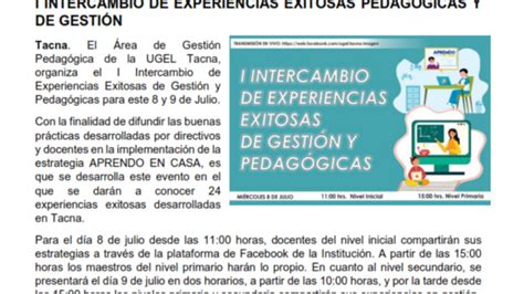 I intercambio de experiencias exitosas pedagógicas y de gestión