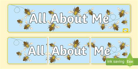 All About Me Bees Display Banner Teacher Made Twinkl