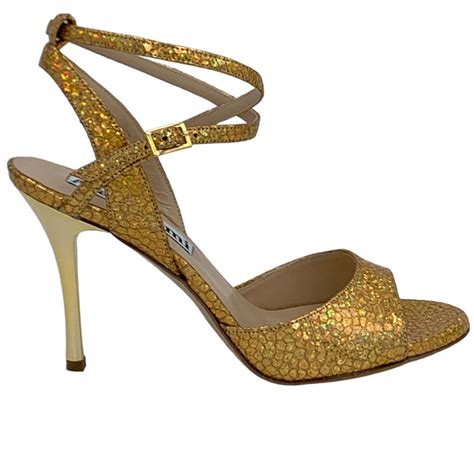 Alagalomi Tango Shoes Maia Allure Gold Glitter Alagalomi Tango Shoes