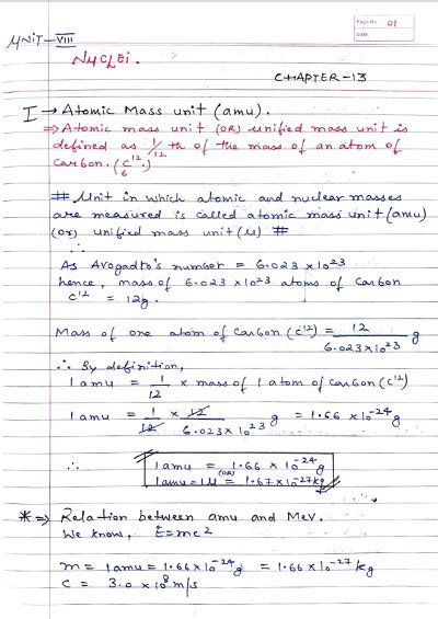 Ch 13 Nuclei Xii Physics Handwritten Notes Pdf Artofit