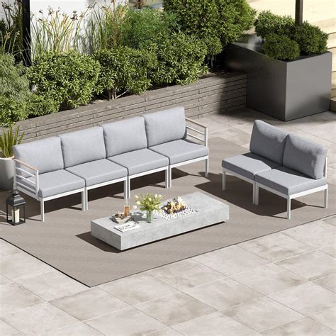 Amazon Pellebant Pieces Aluminum Patio Furniture Set With