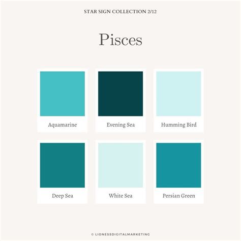 Pisces Colour Palette | Pisces color, Brand color palette, Pisces