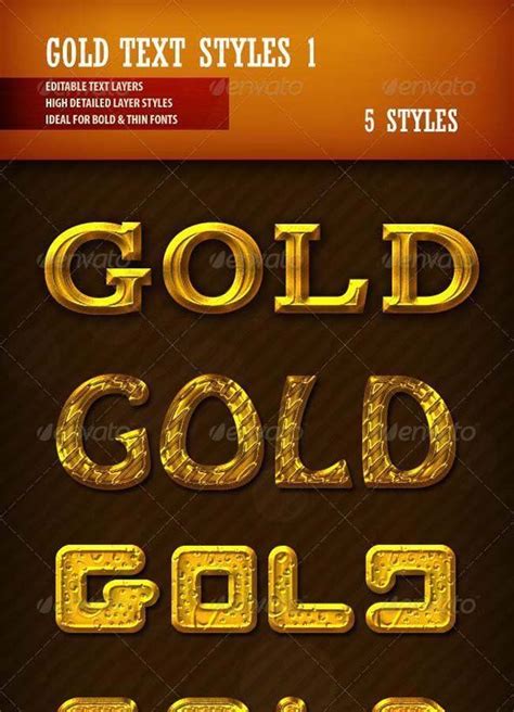 Golden And Gold Text Styles For Photoshop Photoshop Photoshop Text