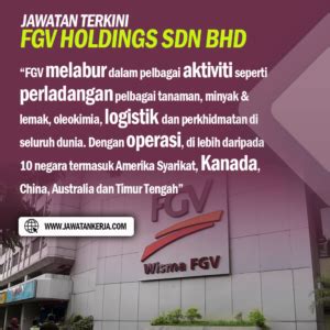 Jawatan Terkini Fgv Holdings Berhad Mohon Sebelum Januari