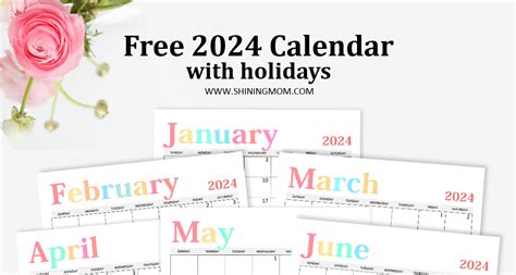 2024 Yearly Calendar With Federal Holidays Free Jenny Lorinda