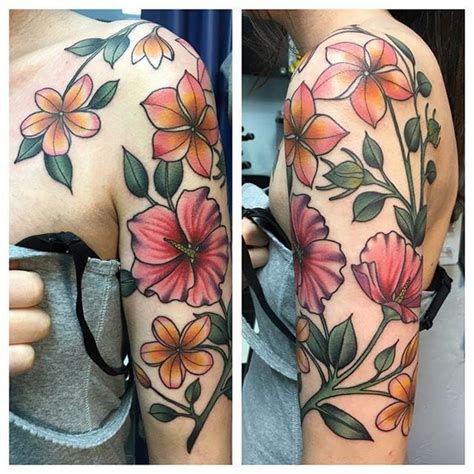 Update Hawaiian Flower Tattoos Sleeve Super Hot In Cdgdbentre