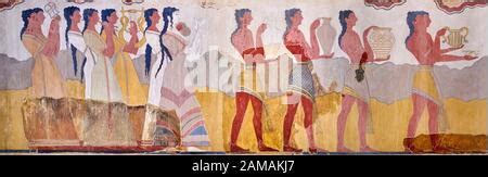 El Minoan Procesi N Fresco Arte Mural Del Sur De Prpylaeum Palacio