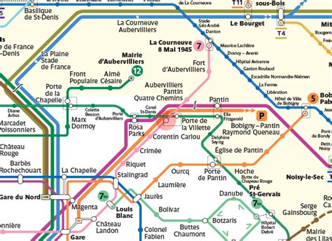 Porte de la Villette station map - Paris Metro