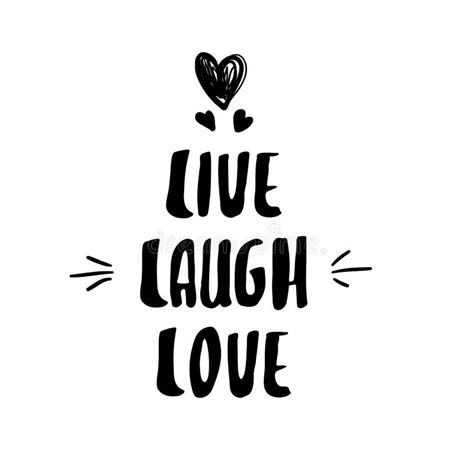 Vector Lettering Illustration With Words Live Laugh Love Stock Vector