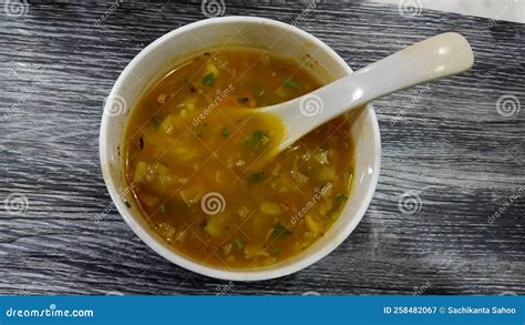 Vegetable Soup Test Is Very Good Looking As Very Good Stock Image