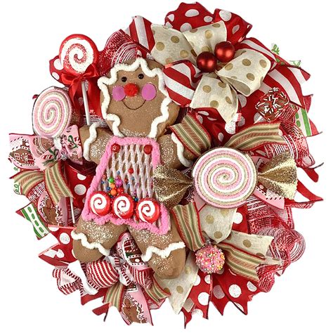 Gingerbread Sweet Shop Christmas Wreath Gingerbread Candy Etsy