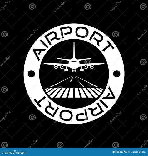 Airport Icon Isolated On Dark Background Stock Vector Illustration Of