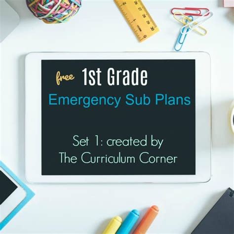 Free St Grade Emergency Sub Plans Set Of The Curriculum Corner