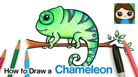 Cute Chameleon Drawing