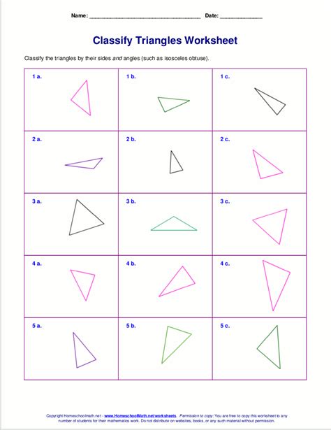 Classifying Triangles By Sides And Angles Worksheets Classif