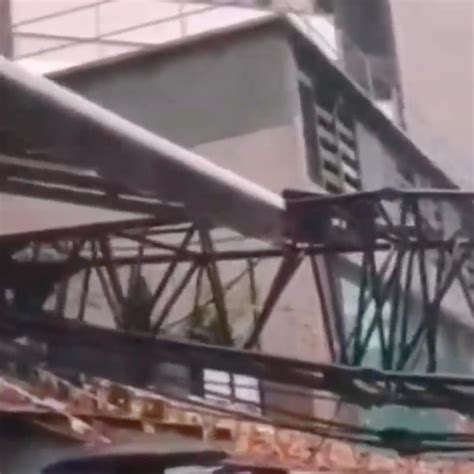 Hong Kong Crane Truck Topples At Construction Site 26 Metre Arm