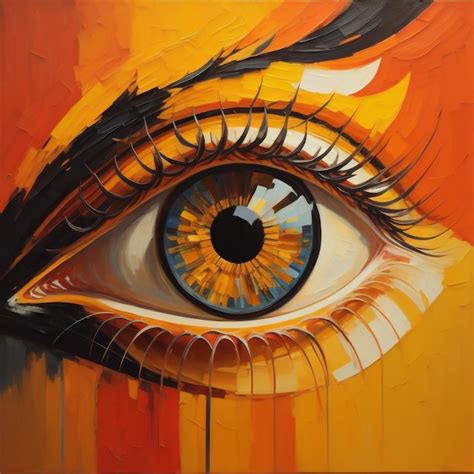 Premium Photo Abstract Eye Oil Painting