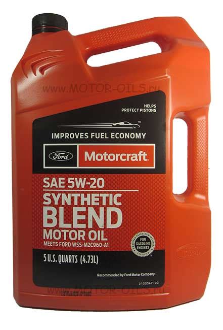 FORD MOTORCRAFT SAE 5W 20 Synthetic Blend 4 73 литра OEM XO 5W20 5Q3SP