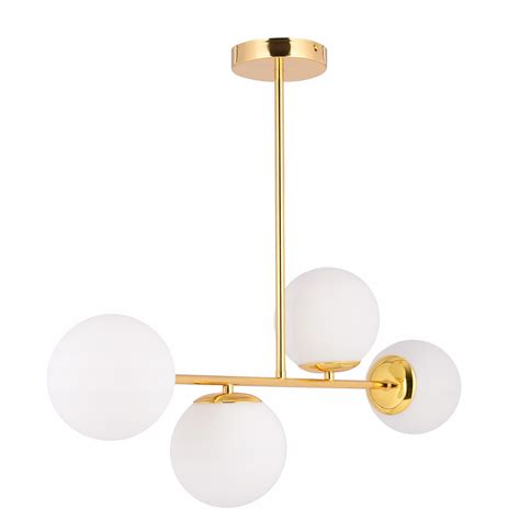 Lampa Wisz Ca Sufitowa Z Ota Bia A Kula Loft Lx Gold X E