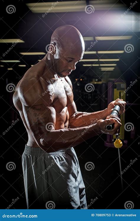 Wire Machine Weight Training Stock Image Image Of Male Arms 70809753