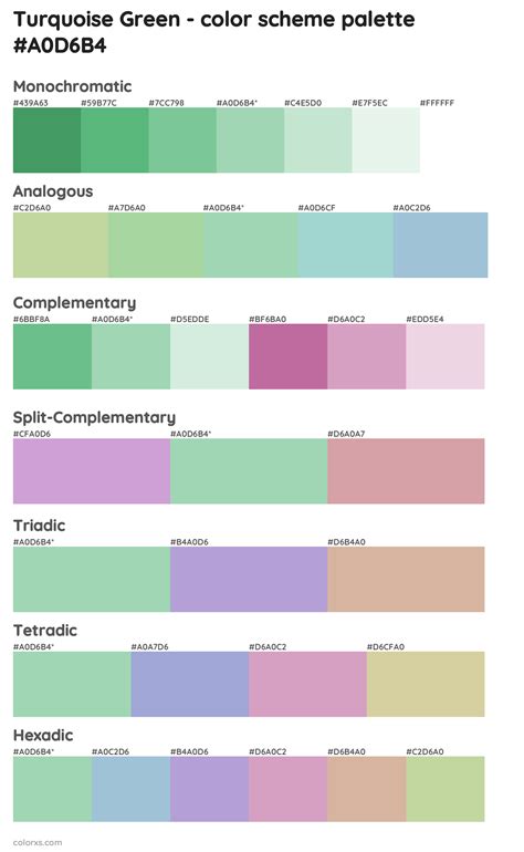 Turquoise Green Color Palettes