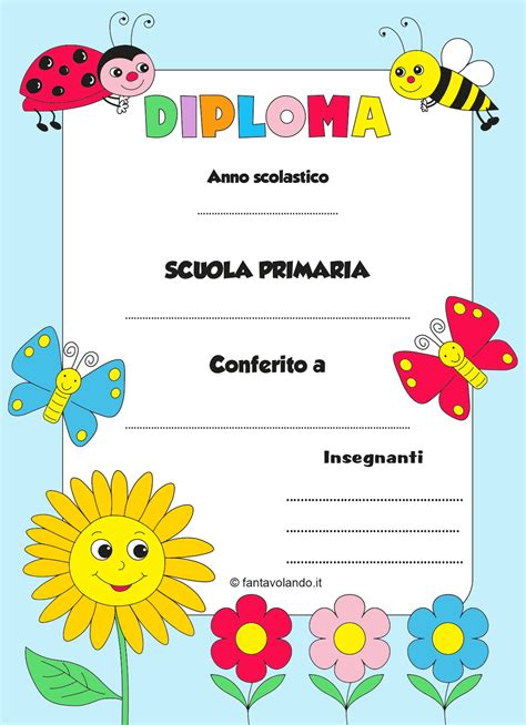 Festa Di Fine Anno Diplomi Con I Fiori Per La Scuola Primaria